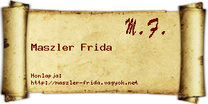 Maszler Frida névjegykártya